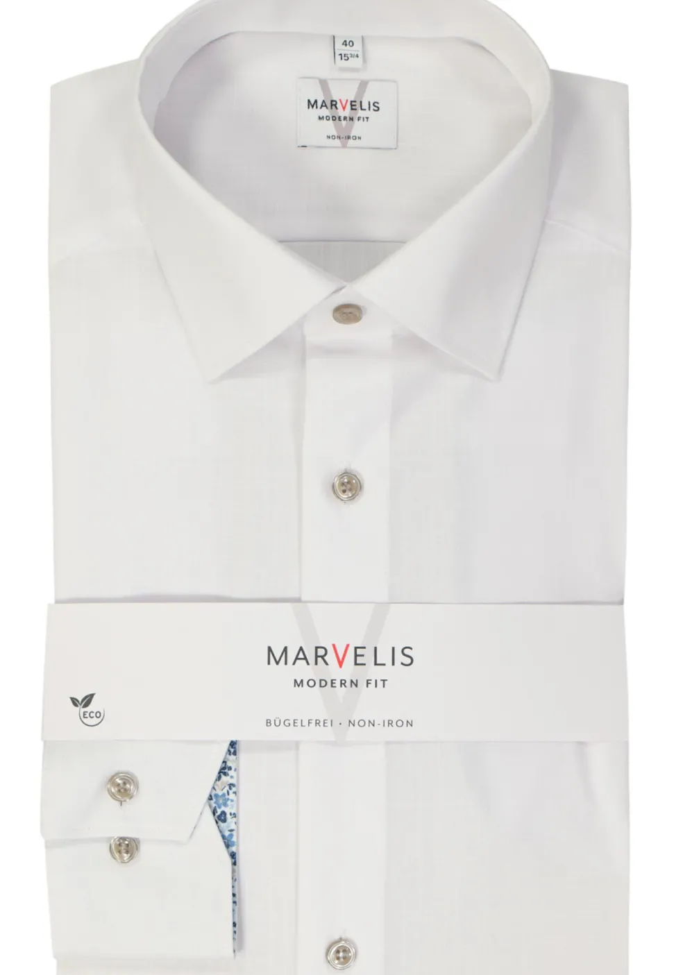 MARVELIS modern fit overhemd, popeline, wit