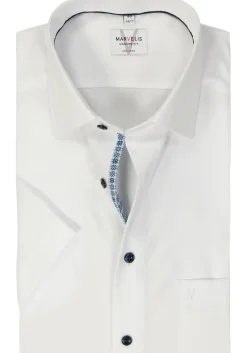 MARVELIS modern fit overhemd, korte mouw, popeline, wit