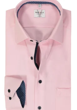 MARVELIS modern fit overhemd, structuur, roze