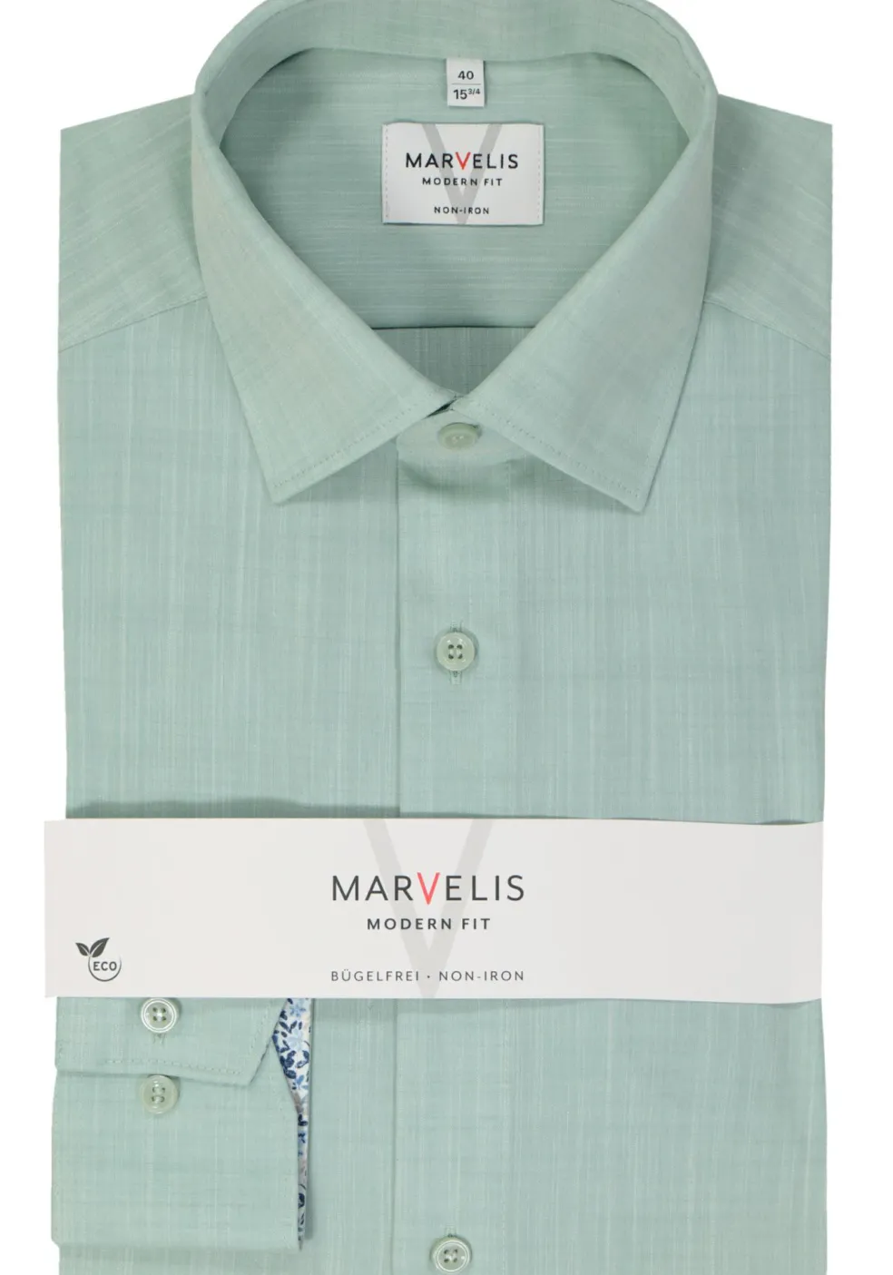 MARVELIS modern fit overhemd, popeline, lichtgroen