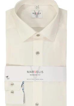 MARVELIS modern fit overhemd, popeline, off-white