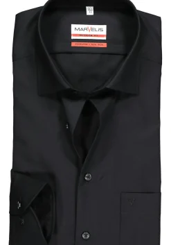 MARVELIS modern fit overhemd, zwart