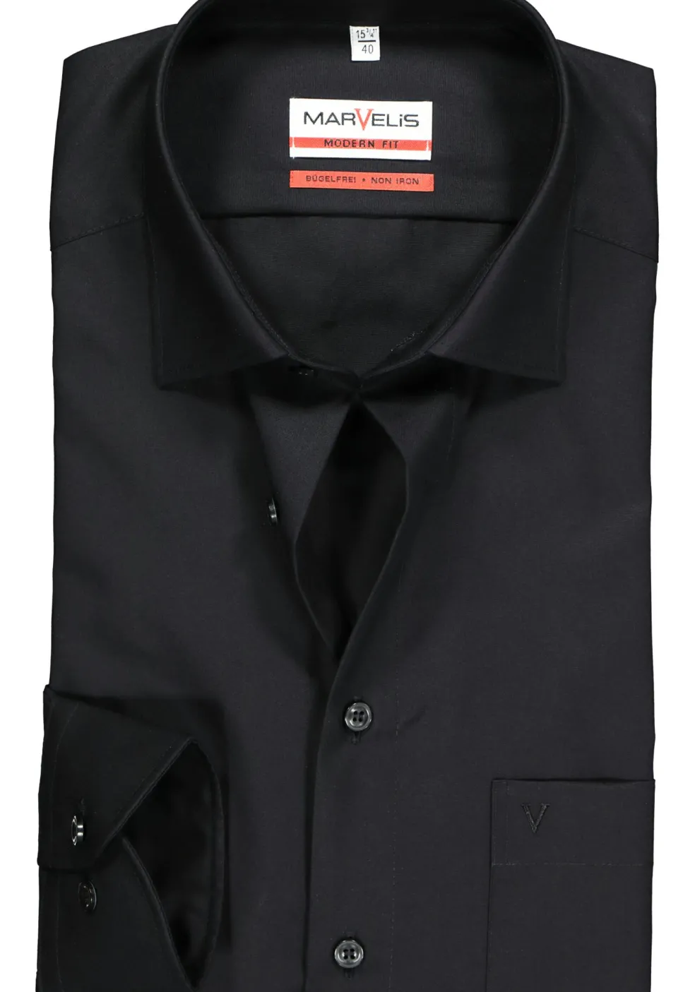 MARVELIS modern fit overhemd, zwart