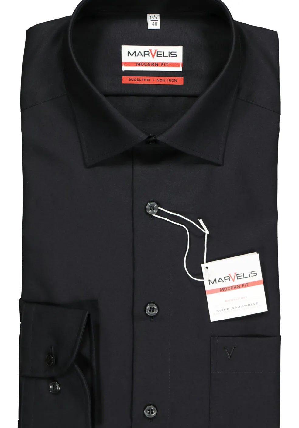 MARVELIS modern fit overhemd, zwart