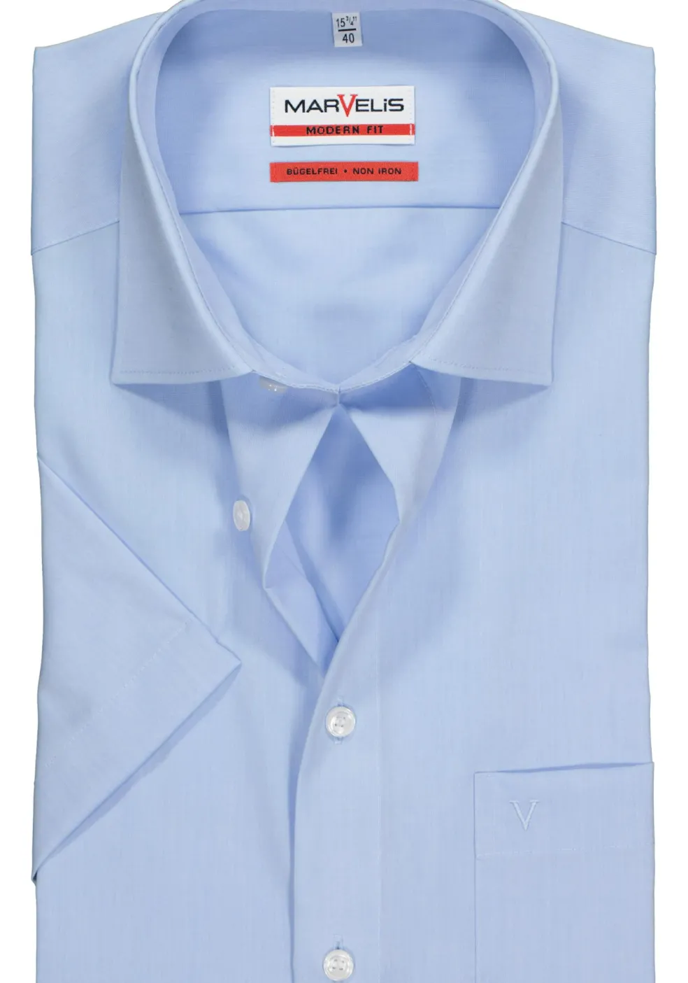 MARVELIS modern fit overhemd, korte mouw, lichtblauw