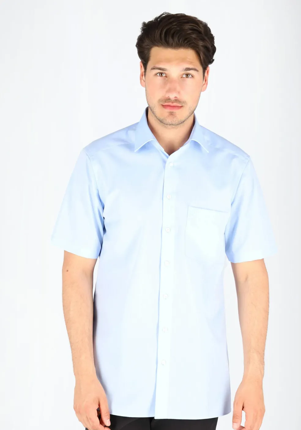 MARVELIS modern fit overhemd, korte mouw, lichtblauw