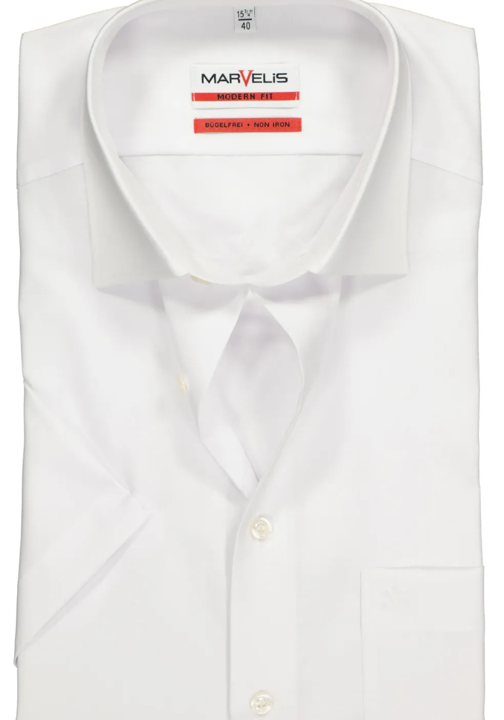 MARVELIS modern fit overhemd, korte mouw, wit