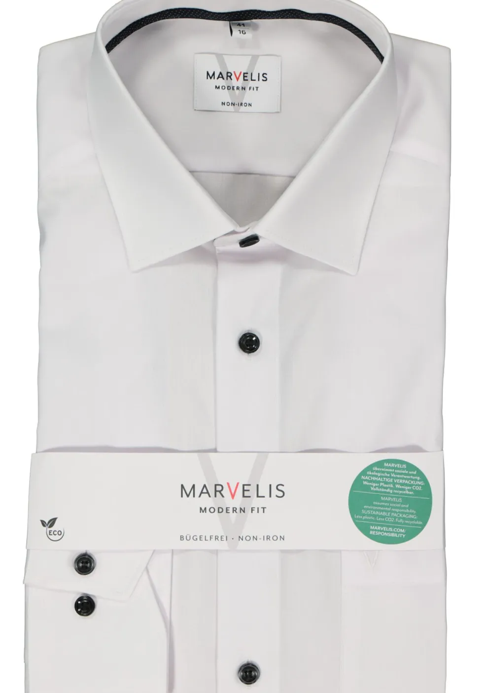 MARVELIS modern fit overhemd, popeline, wit