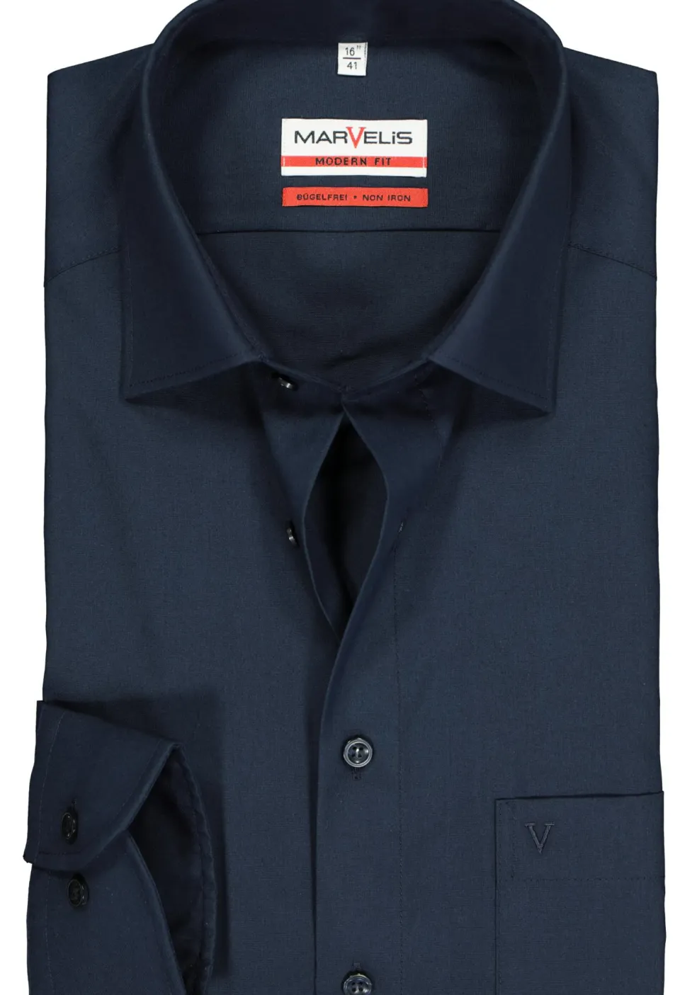 MARVELIS modern fit overhemd, donkerblauw