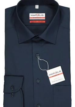 MARVELIS modern fit overhemd, donkerblauw