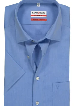 MARVELIS modern fit overhemd, korte mouw, jeans blauw