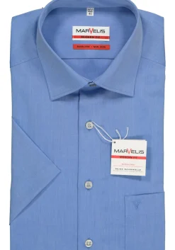 MARVELIS modern fit overhemd, korte mouw, jeans blauw
