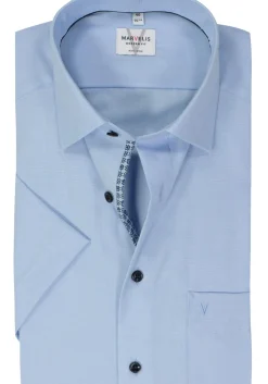 MARVELIS modern fit overhemd, korte mouw, popeline, lichtblauw