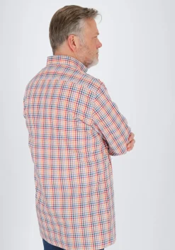 MARVELIS modern fit overhemd, popeline, rood geruit