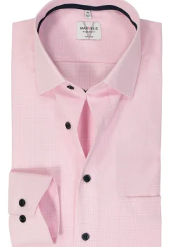 MARVELIS modern fit overhemd, popeline, roze geruit
