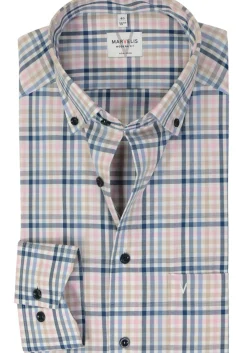 MARVELIS modern fit overhemd, popeline, roze geruit