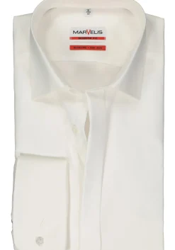 MARVELIS modern fit smoking overhemd, popeline, off-white