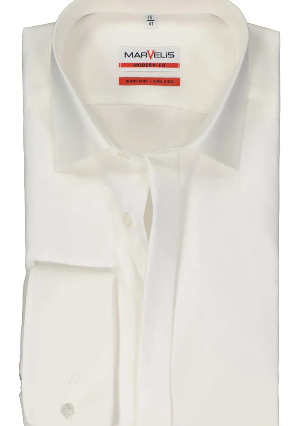 MARVELIS modern fit smoking overhemd, popeline, off-white