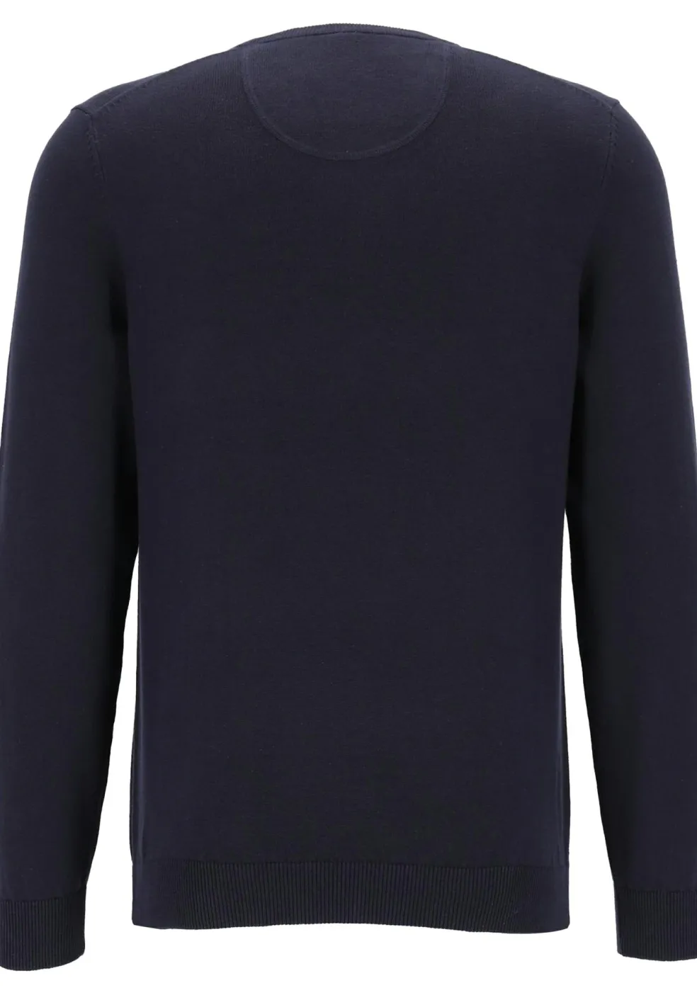 MARVELIS modern fit trui katoen, O-hals, marine blauw