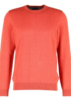 MARVELIS modern fit trui katoen, O-hals, koraal oranje