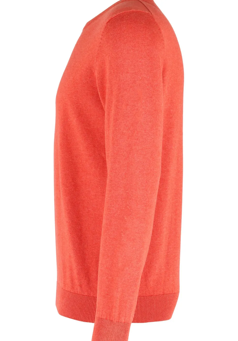 MARVELIS modern fit trui katoen, O-hals, koraal oranje
