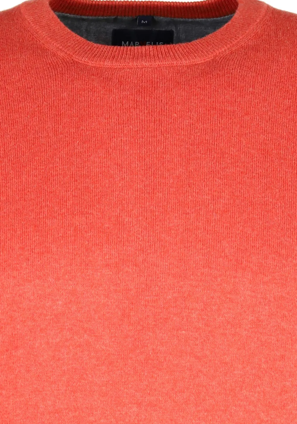 MARVELIS modern fit trui katoen, O-hals, koraal oranje