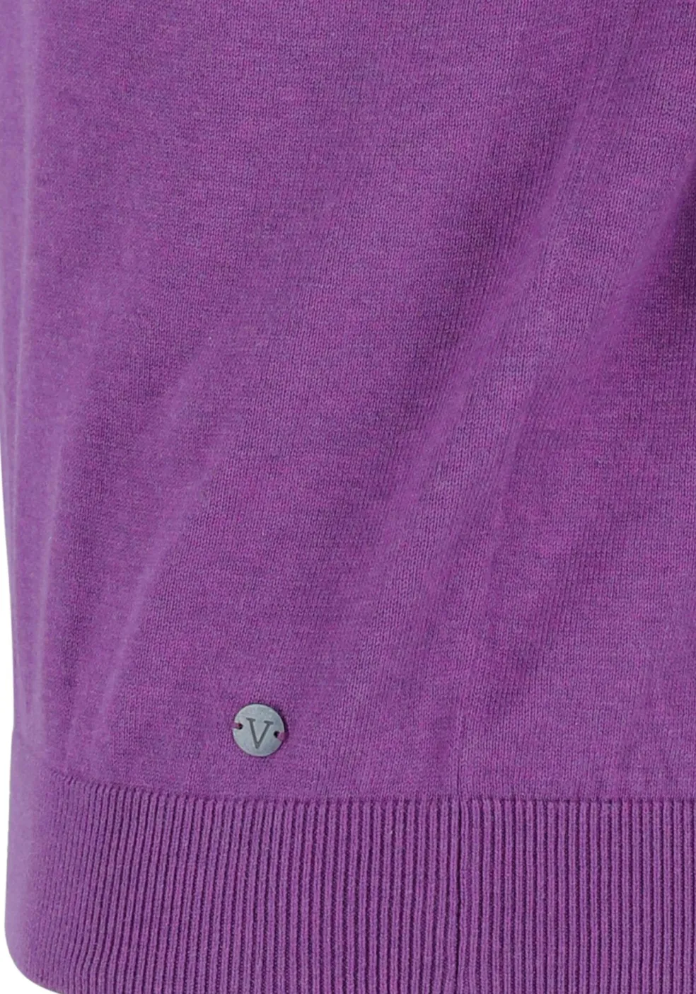 MARVELIS modern fit trui katoen, V-hals, aubergine paars