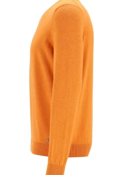 MARVELIS modern fit trui katoen, V-hals, roodoranje