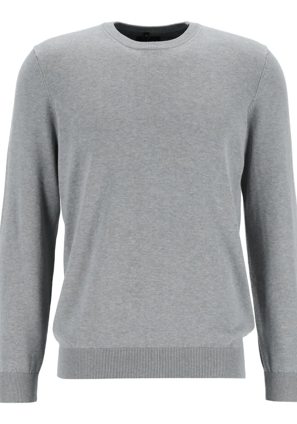 MARVELIS modern fit trui katoen, O-hals, grijs