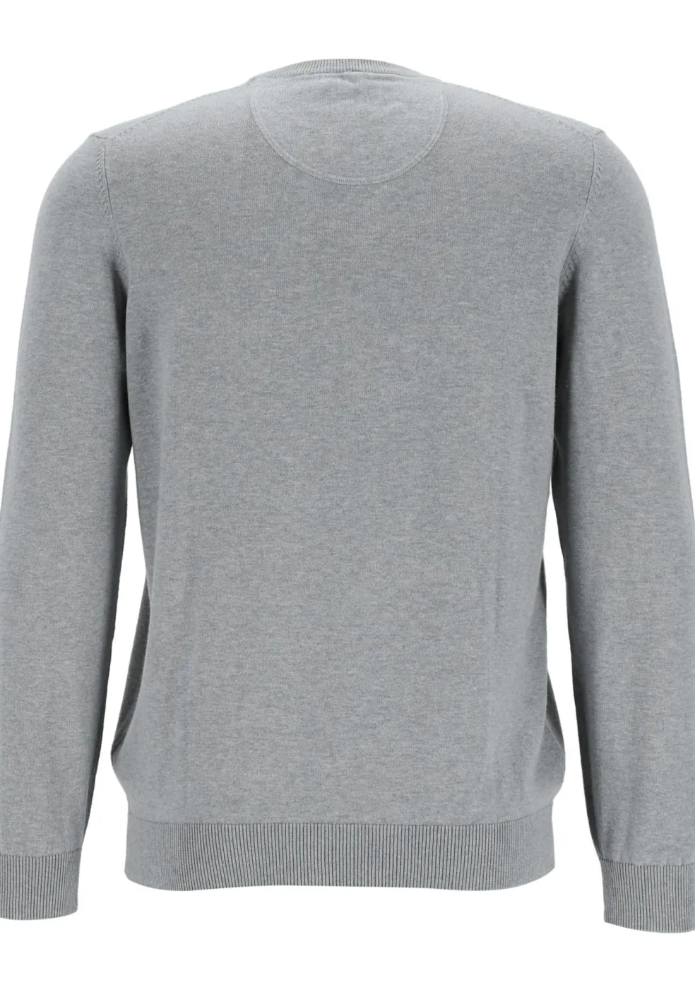 MARVELIS modern fit trui katoen, O-hals, grijs