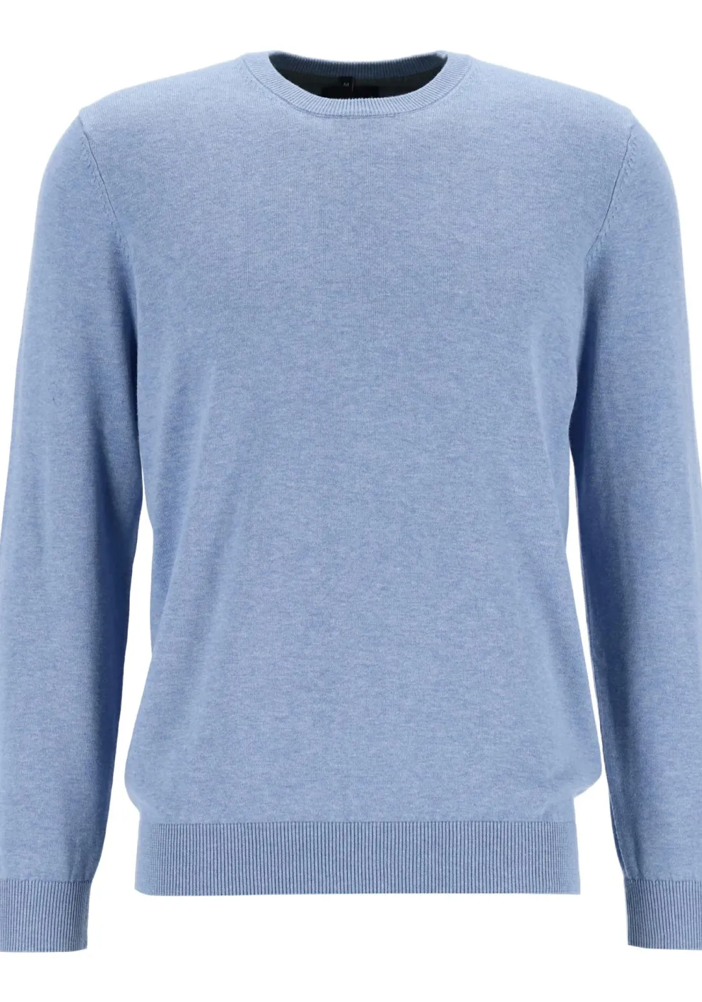 MARVELIS modern fit trui katoen, O-hals, lichtblauw