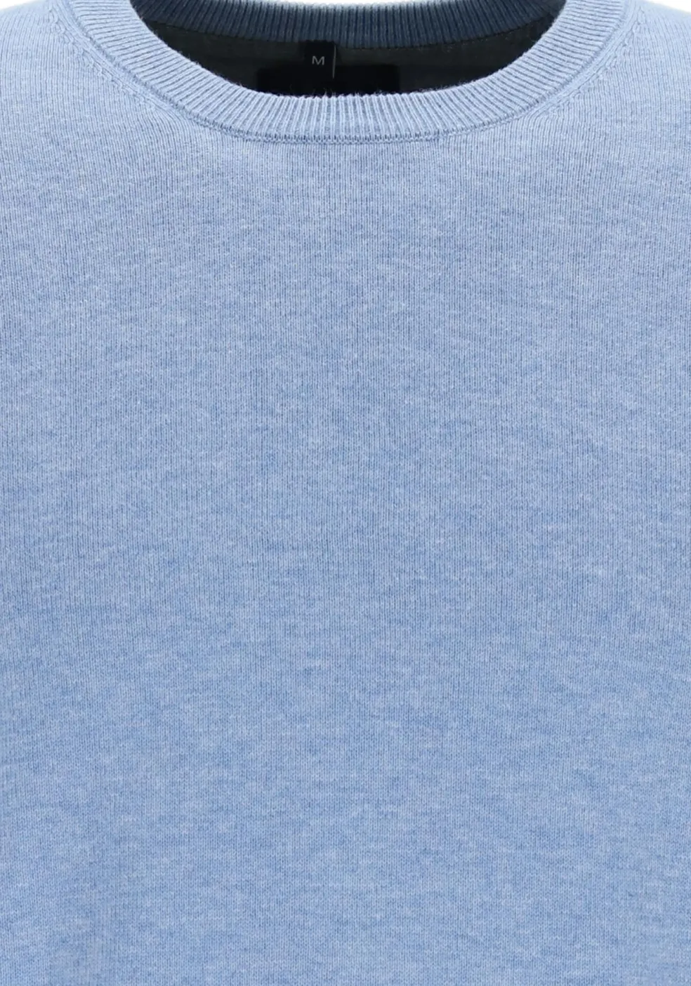 MARVELIS modern fit trui katoen, O-hals, lichtblauw