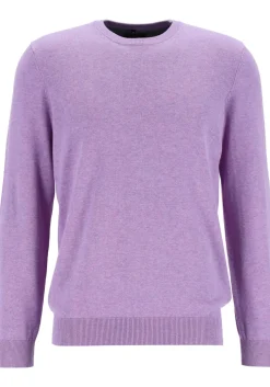 MARVELIS modern fit trui katoen, O-hals, lila