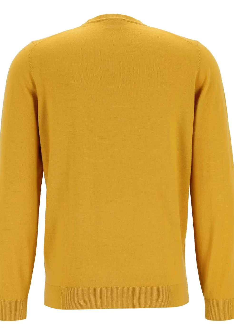 MARVELIS modern fit trui wol, O-hals, okergeel