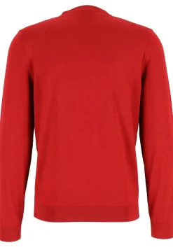 MARVELIS modern fit trui wol, V-hals, donkerrood