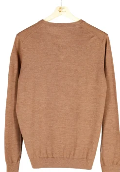 MARVELIS modern fit trui wol, V-hals, noga bruin