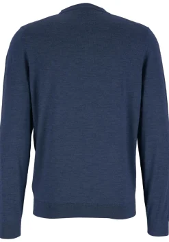 MARVELIS modern fit trui wol, V-hals, rookblauw
