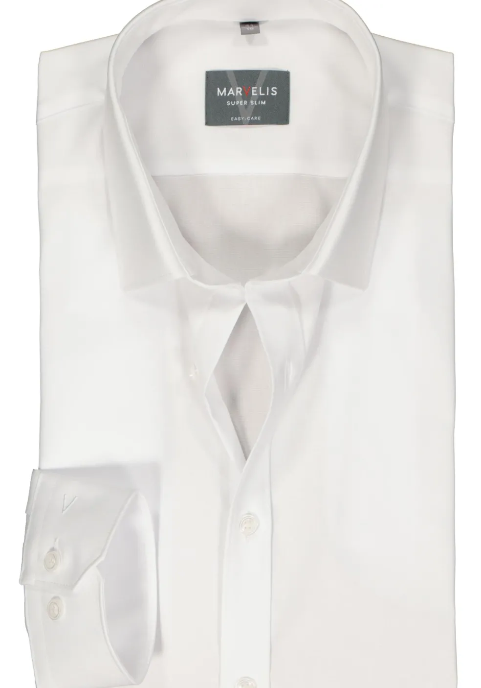 MARVELIS super slim fit overhemd, mouwlengte 7, popeline, wit
