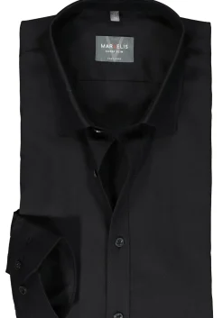 MARVELIS super slim fit overhemd, mouwlengte 7, popeline, zwart