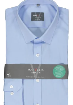 MARVELIS super slim fit overhemd, popeline, lichtblauw