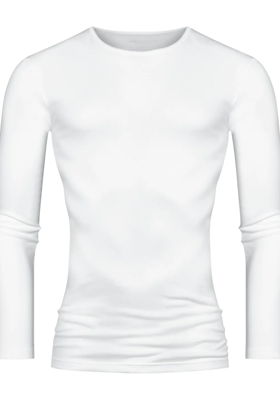 Mey Casual Cotton long sleeved shirt (1-pack), heren T-shirt O-hals lange mouw, wit