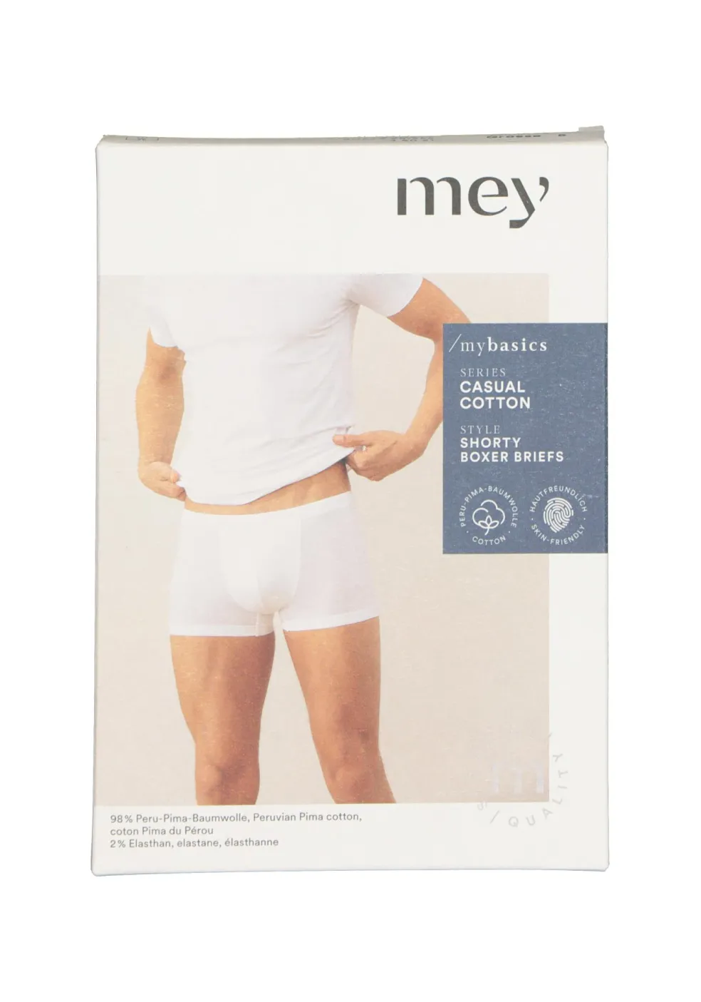 Mey Casual Cotton shorty (1-pack), heren boxer kort, zwart