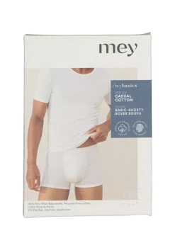 Mey Casual Cotton shorty (1-pack), heren boxer kort met zachte tailleband, wit