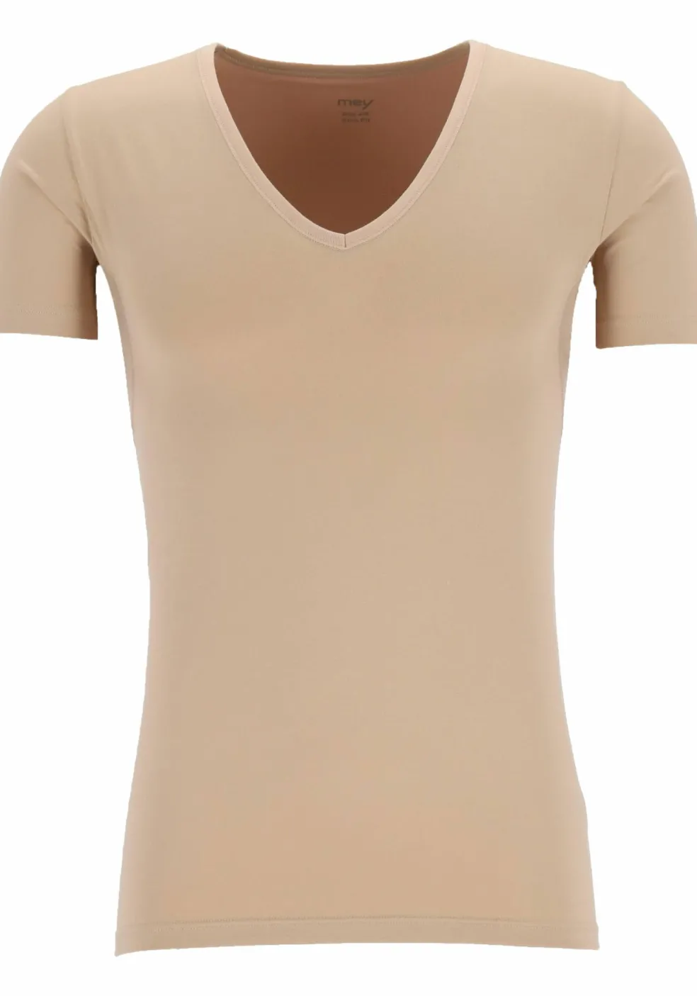 Mey Dry Cotton functional T-shirt (1-pack), heren T-shirt slim fit diepe V-hals, huidskleur
