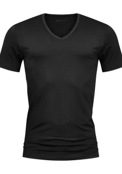 Mey Dry Cotton T-shirt (1-pack), heren T-shirt V-hals, zwart