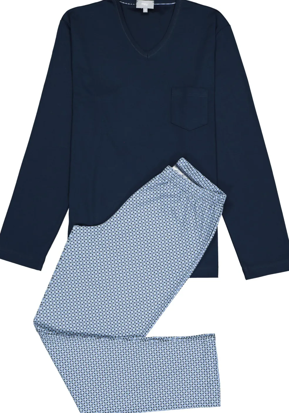Mey heren pyjama Clyde, blauw dessin
