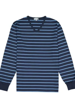 Mey heren pyjama Stratford, blauw gestreept