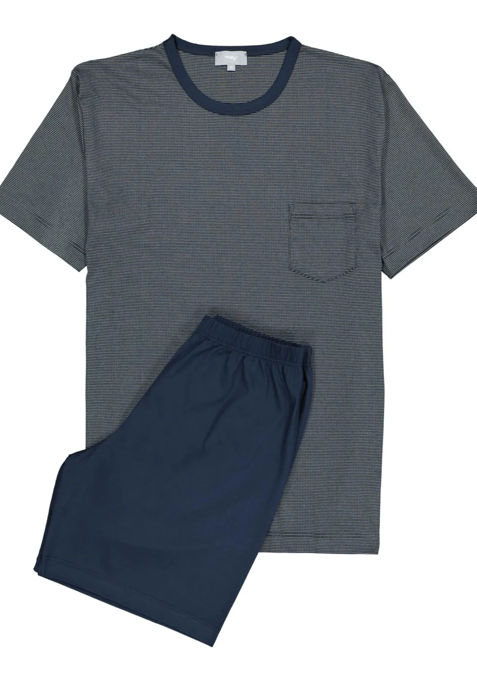 Mey heren shortama Bennison, blauw heel fijn gestreept