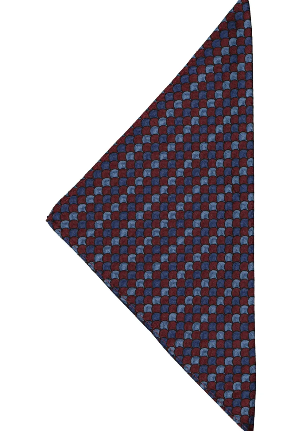 Michaelis pocket square, blauw met bordeaux dessin pochet zijde