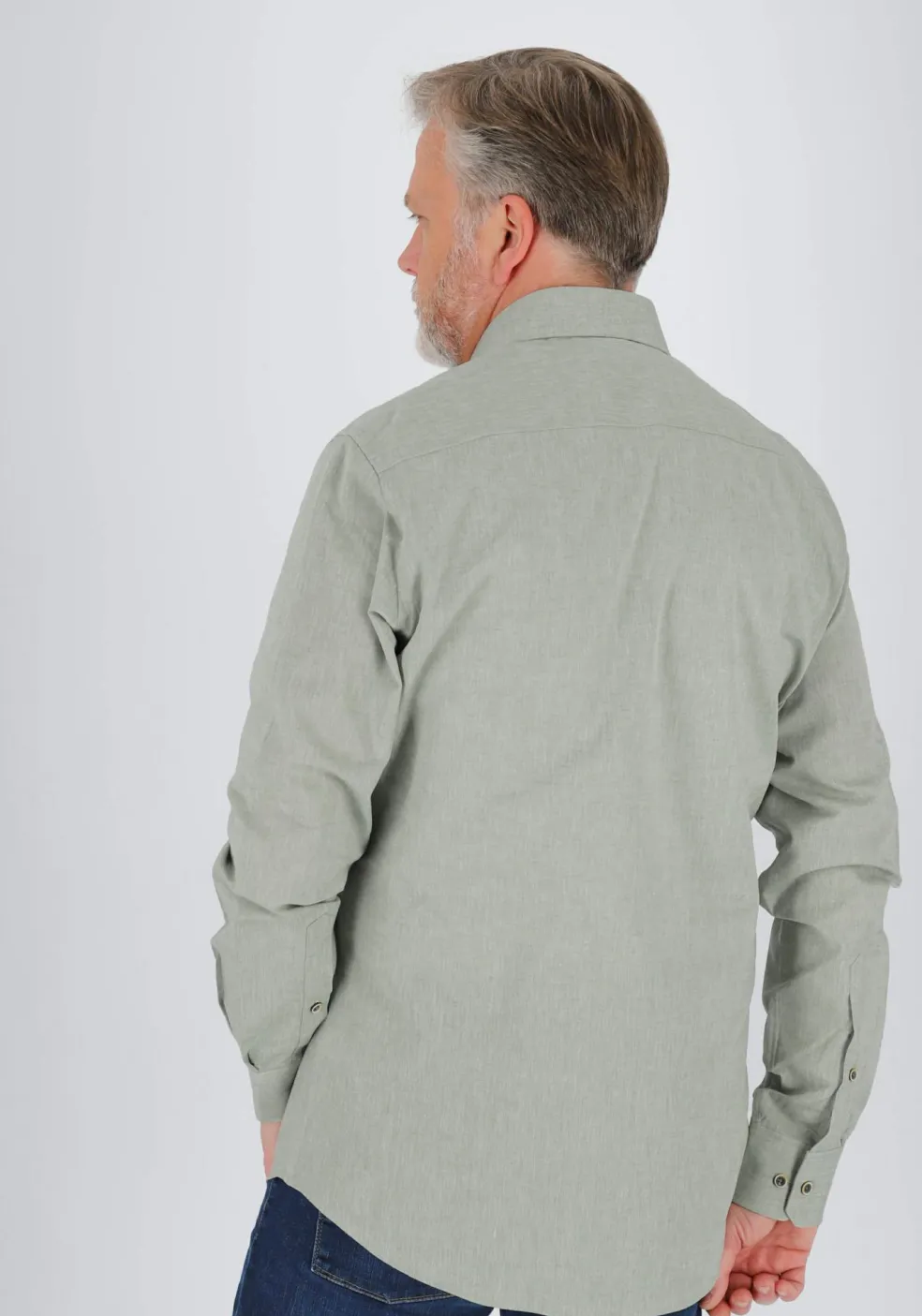 Michaelis slim fit heren overhemd, popeline, groen